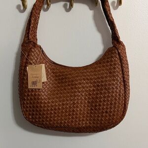 Stylish Brown Woven Hobo Bag